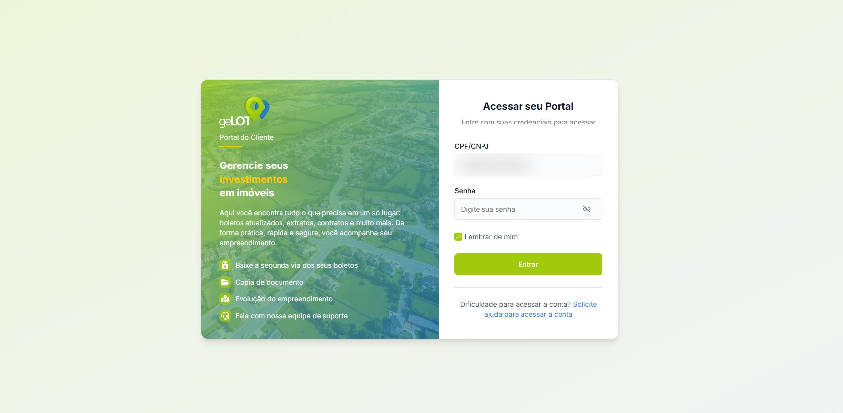 Login — Acessar seu Portal