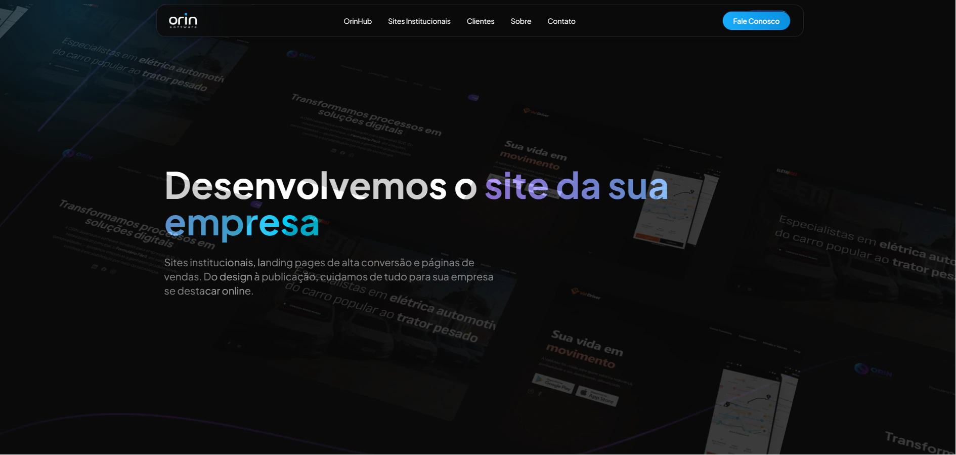 Sites institucionais e landing pages